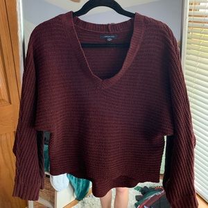 American Eagle burgundy knit sweater